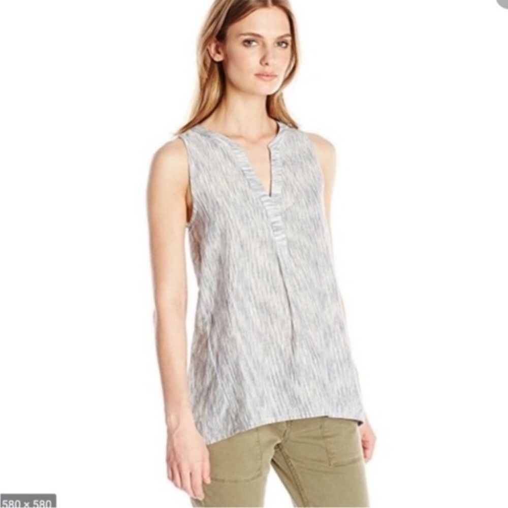 100% cotton tank tunic blue white long top xs